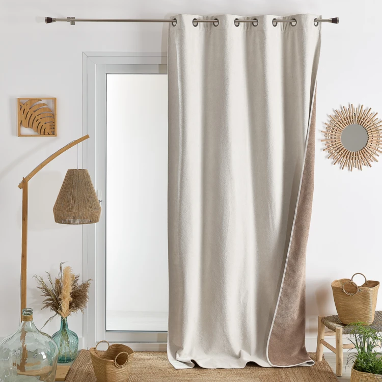 Rideau thermique et occultant double face aspect doudou