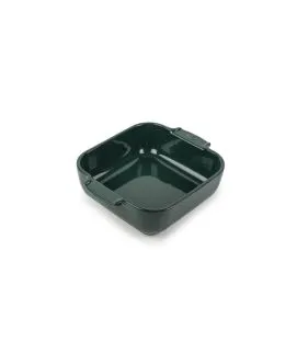 Plat à four carré vert forêt porcelaine vitrifiée 21x21 cm Céramique Peugeot Saveurs