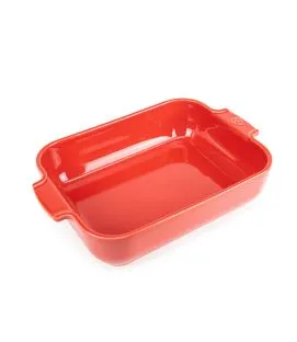 Plat à four rectangulaire rouge porcelaine 40x27,2 cm Céramique Peugeot Saveurs