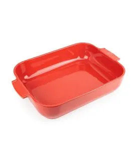 Plat à four rectangulaire rouge porcelaine 32x21,7 cm Céramique Peugeot Saveurs