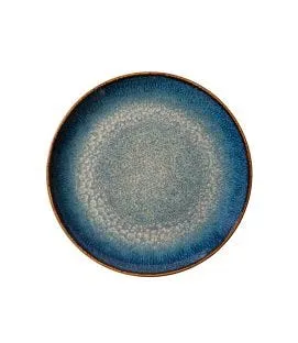 Assiette coupe plate rond bleu foncé porcelaine Ø 21 cm Seablue Accolade