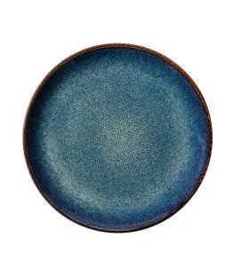 Assiette coupe plate rond bleu foncé porcelaine Ø 24 cm Seablue Accolade
