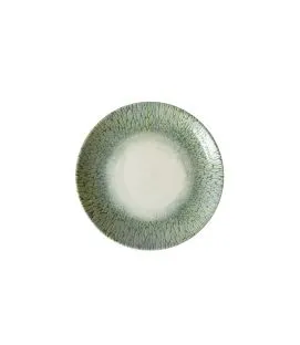 Assiette coupe vert porcelaine vitrifiée Ø 23 cm Butterfly Dudson