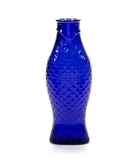 Bouteille irrégulier bleu verre 1 L Fish&fish Serax