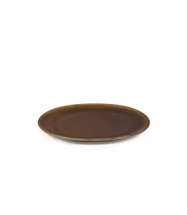 Assiette coupe plate ovale ocre grès émaillé 27,5x24,5 cm Out Of Lines Serax