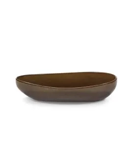 Bol ovale ocre grès émaillé 36 cm Out Of Lines Serax