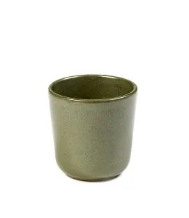 Gobelet expresso rond vert grès émaillé 9 cl Ø 6 cm Surface Serax