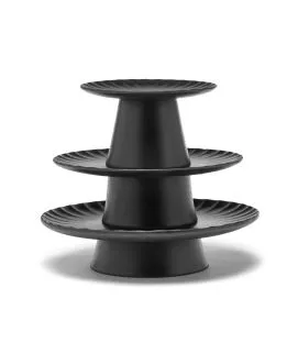Présentoir à pâtisserie rond noir grès émaillé Ø 21 cm Inku Serax