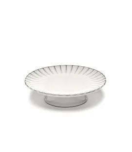 Présentoir à pâtisserie rond blanc grès émaillé Ø 24 cm Inku Serax