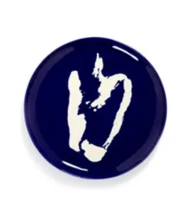 Plat rond bleu poivron blanc grès émaillé Ø 44,5 cm Feast By Ottolenghi Serax