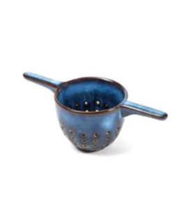 Passoire à thé rond bleu foncé émaillé grès émaillé 14 cm Pure Blue Serax