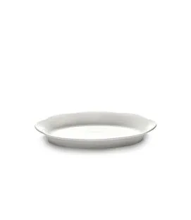 Assiette haute ovale blanc porcelaine 26x15 cm Silhouette Serax