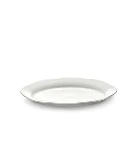 Assiette haute ovale blanc porcelaine 21,5x21 cm Silhouette Serax
