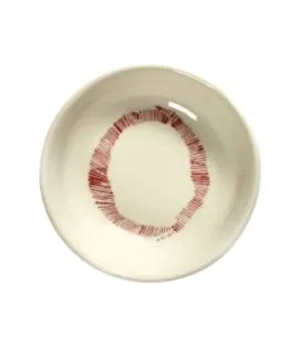 Plat rond blanc swirl - stripes rouge grès émaillé Ø 7,5 cm Feast By Ottolenghi Serax