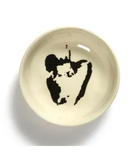 Plat rond blanc poivron noir grès émaillé Ø 7,5 cm Feast By Ottolenghi Serax