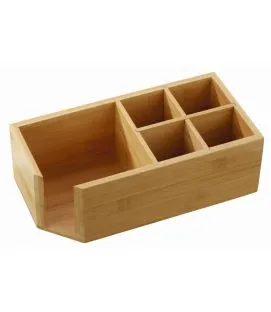 Distributeur avec 5 compartiments bambou 24x12x8 cm Pro.mundi