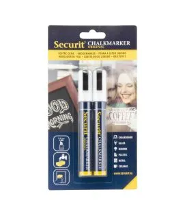 Paquet de 2 feutres craie blanc pointe moyenne Securit