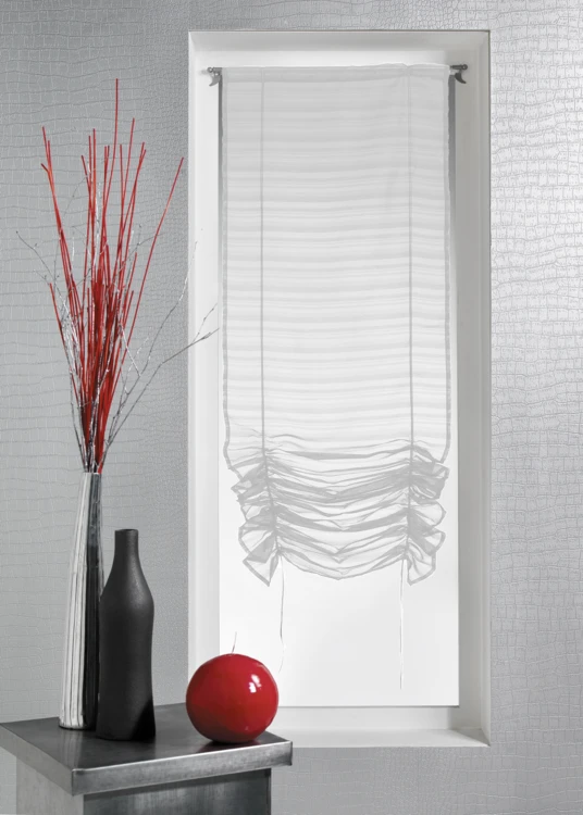 Store voilage à remonter plissé