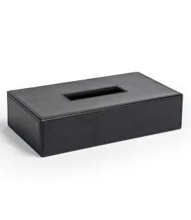 Boîte à mouchoirs rectangulaire noir plastique London Foh