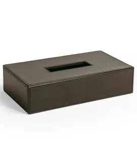 Boîte à mouchoirs rectangulaire marron plastique London Foh