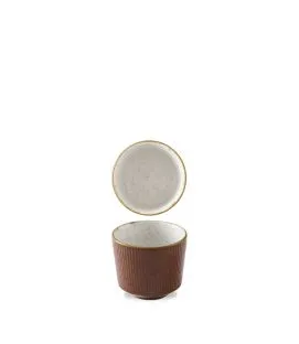 Pot a frites rond brun porcelaine vitrifiée Ø 9,5 cm Nourish Cinnamon Churchill