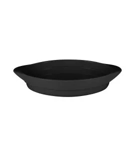 Plat ovale noir porcelaine vitrifiée 37x21 cm Chefs Fusion Rak