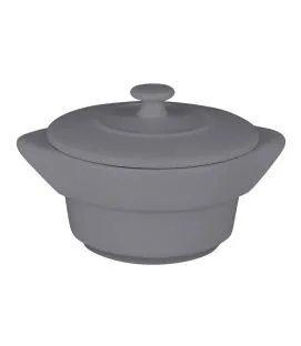 Cocotte rond gris porcelaine vitrifiée Ø 10 cm Chefs Fusion Rak