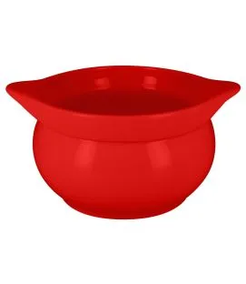 Soupière rond rouge porcelaine vitrifiée Ø 15,7 cm Chefs Fusion Rak