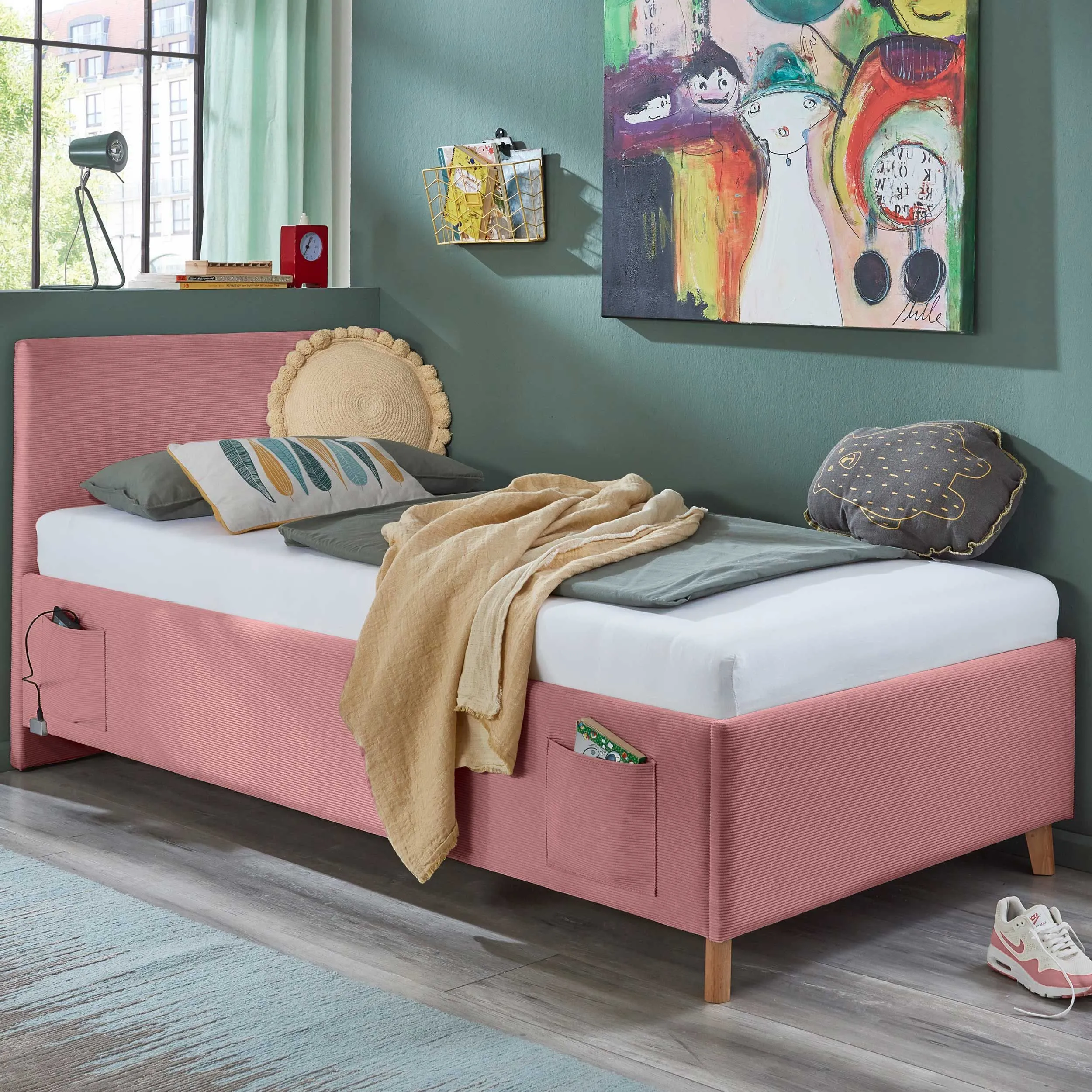 Lit coffre Cool | 120 x 200 cm | Design rose