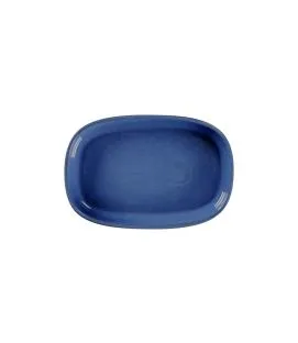 Plat creux ovale bleu porcelaine 30 cm Rakstone Ease Rak