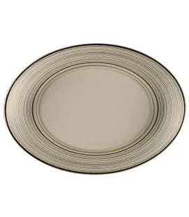 Plat ovale Argila Décor Larissa porcelaine 21 cm Earth Rak