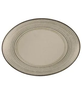 Plat ovale Argila Décor Larissa porcelaine 26 cm Earth Rak