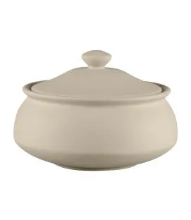 Bol avec couvercle rond baantna argila Décor Prima porcelaine Ø 18,5 cm Earth Rak