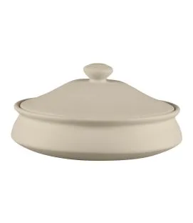 Bol avec couvercle rond baantna argila Décor Prima porcelaine Ø 19,5 cm Earth Rak