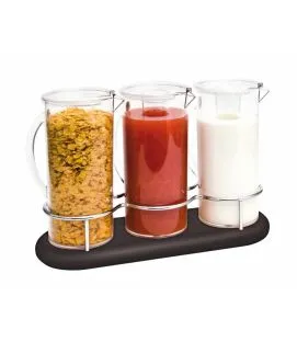 Présentoir à céréales 3 X 2,8 L marron bois 48 cm Legno Zepe