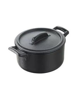 Cocotte rond noir porcelaine culinaire Ø 10 cm Belle Cuisine Revol