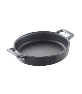 Cassolette ovale noir porcelaine culinaire 14,5x13 cm Belle Cuisine Revol