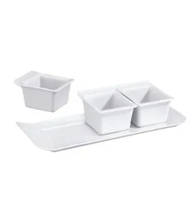 Cassolette rectangulaire blanc porcelaine culinaire 7,4x5,5 cm Vendome Pillivuyt