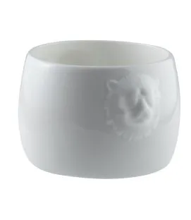 Soupière tête de lion rond blanc porcelaine Ø 9,5 cm Leo Pro.mundi