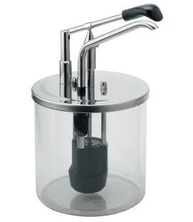 Distributeur de sauce avec pompe rond inox Ø 18,5 cm
