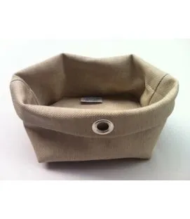 Panière rectangulaire beige polyester 14x10,5x12 cm Sonoclean Sonolys