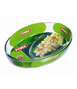 Plat à four ovale transparent verre borosilicate 35 cm