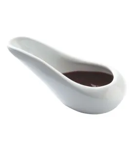 Saucière ovale blanc porcelaine 12 mm