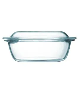 Cocotte avec couvercle rond transparent verre borosilicate Ø 21 cm