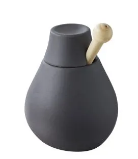 Moutardier gris porcelaine culinaire Ø 7,3 cm Likid Revol