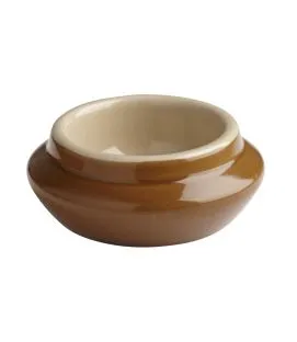 Beurrier rond brun grès émaillé Ø 7 cm Pro.mundi