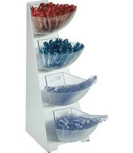 Présentoir buffet échelle 4 bols acier gris 19x31x53 cm 4 L Multi Rack Aps