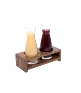 Support à carafes rectangulaire brun noyer 32,5 cm Nature Zepe