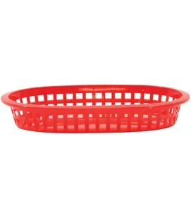 Corbeille ovale rouge polypropylène (pp) 22x15x4 cm A La Carte Tablecraft (6 pièces)