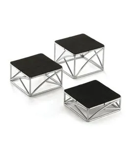 Présentoir carré noir acier 15 cm Tablecraft (3 pièces)